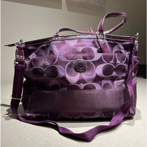 Purple Coach Diaper bag